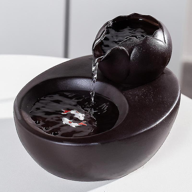 موزع مياه الأليفة سيراميك نافورة Cat - نافورة شرب Cat العمودية من لوتس - فلتر دوران أوتوماتيكي قاع صحة المياه والنظافة Ssxjv -