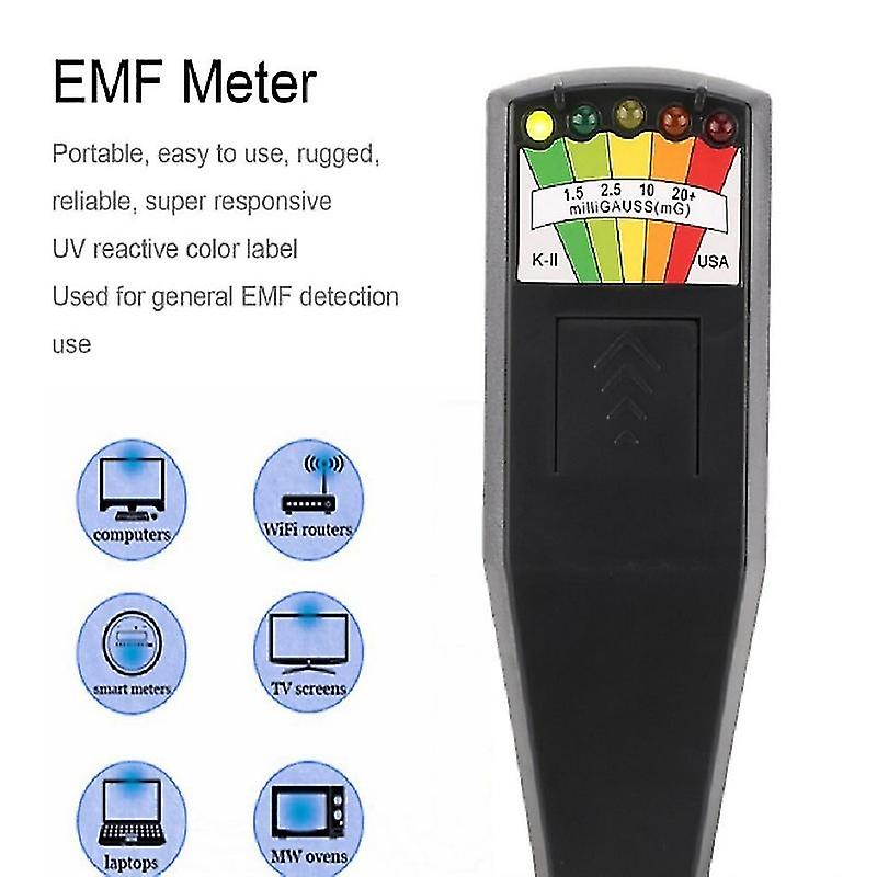 Emf Meter Magnetic Field Detector with 9v Batteries Paranormal Ghost Hunting Equipment (Black)