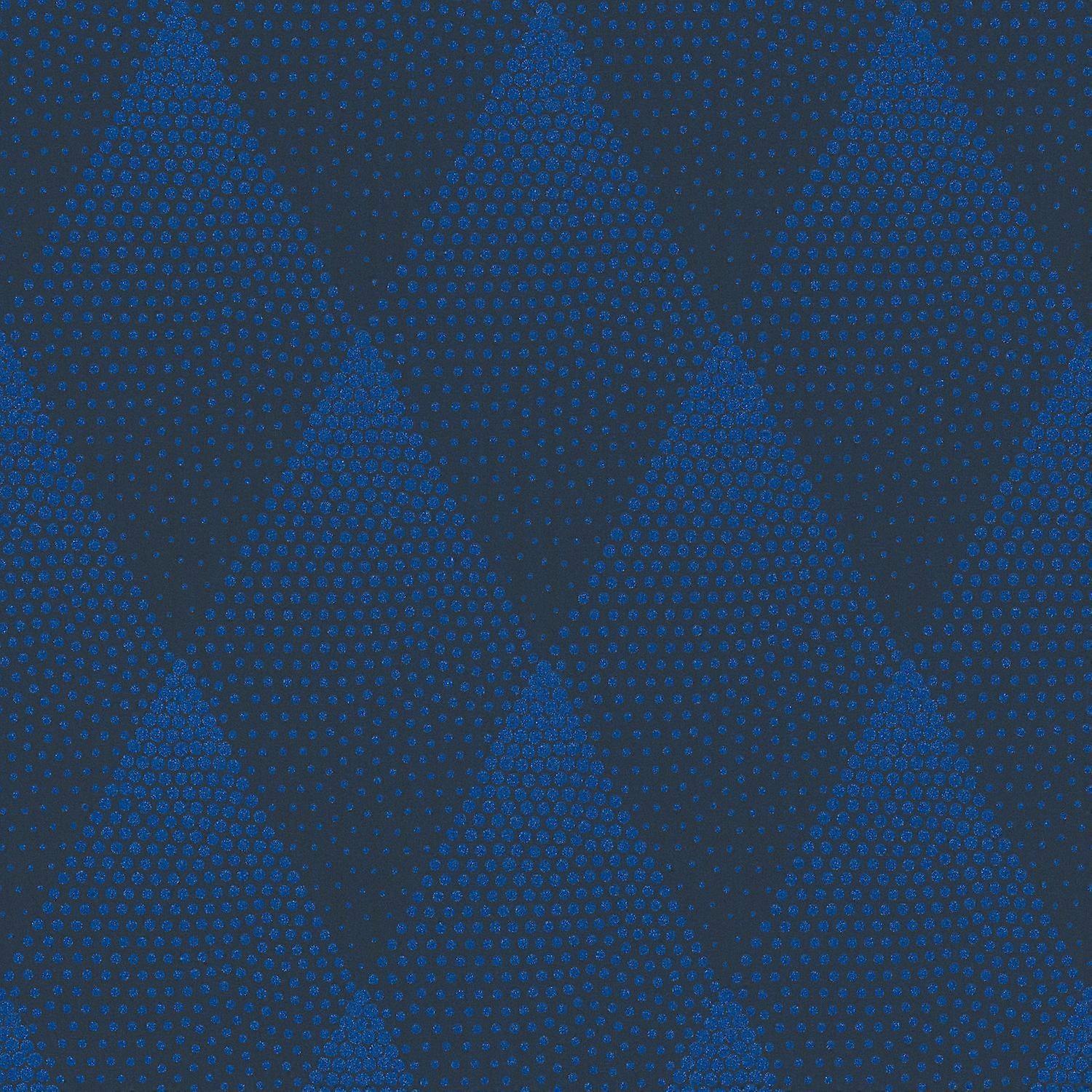 Papier peint à motifs graphiques Profhome 374191-GU papier peint intissé lisse avec un motif de losanges scintillant bleu noir 5,33 m2
