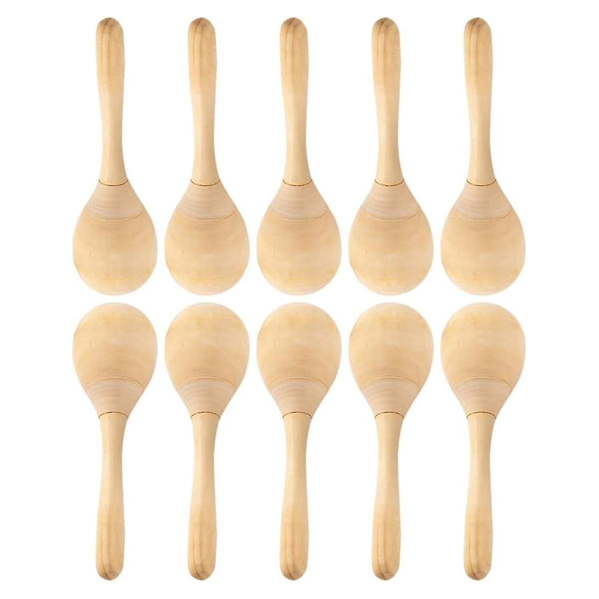 10 قطع ماراكاس قرع اليد خشخيشات DIY الخشب Maracas مع صوت ضربة هش لحزب الموسيقى تفضل