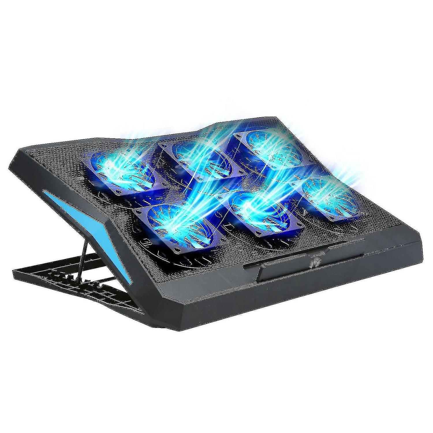 Foldable laptop cooler 6-fan laptop cooling stand low noise with 6-level adjustable height dual usb