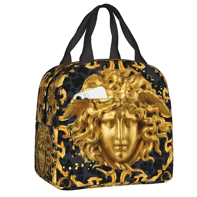 יוקרתי פרחוני בארוק מדוזה תרמי מבודד תיק אוכל לנשים מיכל ארוחת צהריים לילדים בית ספר לילדי בית ספר אחסון קופסת בנטו