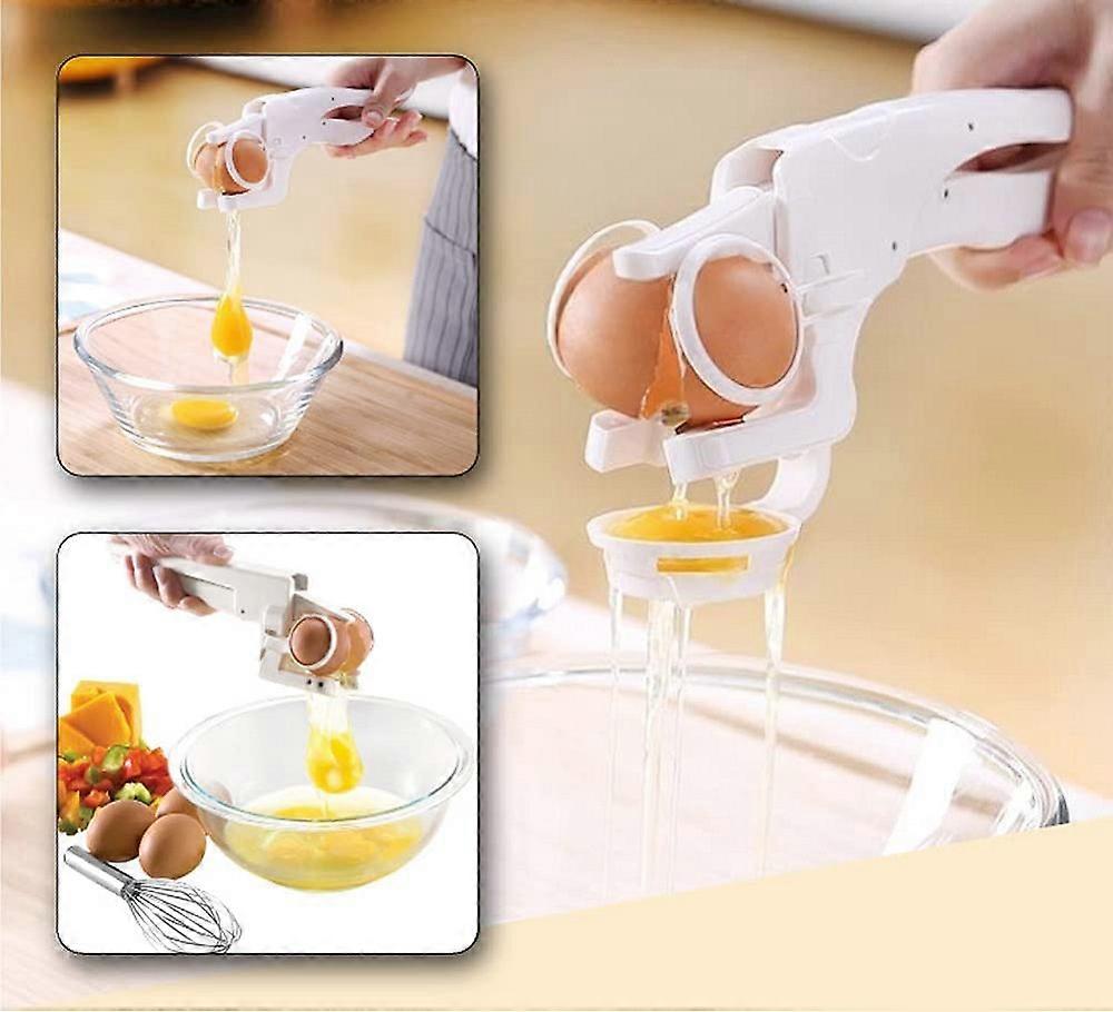 Egg Separator Egg-Cracker - Eggshell Cutter, Egg Opener for Kitchen, 2-in-1 Multi-functional Egg Yolk Separator Gadget, Handheld Egg Opener