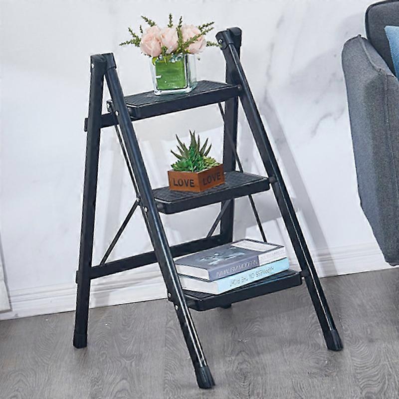 3 Step Ladder 3 Tier Safe Durable Metal Plastic Collapsible Widely Used Step Ladder 3 Step Folding for Book Vase Display 3 Tier (Color Is Customizable