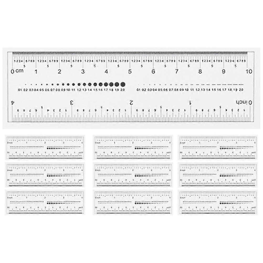 10pcs Manicure Rulers Measuring Rulers Soft Rulers Multi-function Straight Rulers