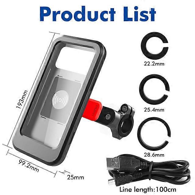 Mobile Phone Stands iBudim Bicycle Bike Handlebar Cell Phone Holder Bag Waterproof Case for Motorcycle Scooter Wireless Charger Phone Bracket Mount