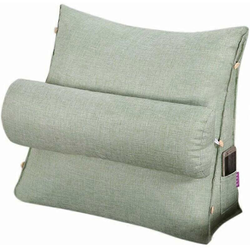 Reading and TV pillow, back wedge cushion pillow with adjustable and pockets, triangle back pillow, neck support bed pillow, sofa rest cushion, remova