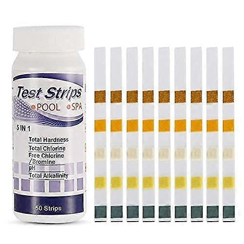 5-In-1 Pool Product Chlorine And Ph Tester Spa Strip 5 In 1 Pool Ph Tester On Total Chlorine Free Chlorine Alkalinity Cyanuric Acid Chlorine Hardness