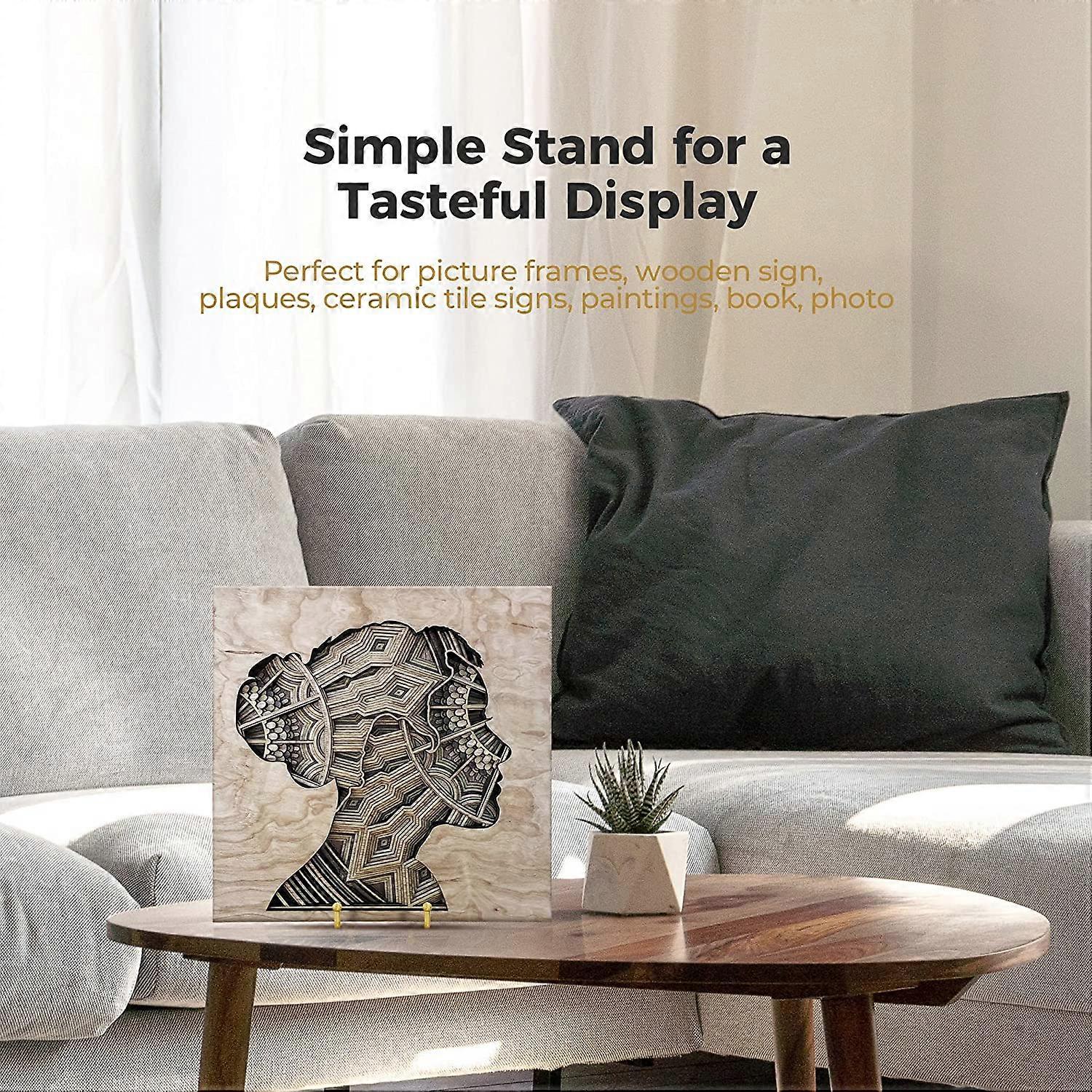 Bulletin Board Stand - 6 Inch Chalkboard Shelf Display(2 Pack Gold)