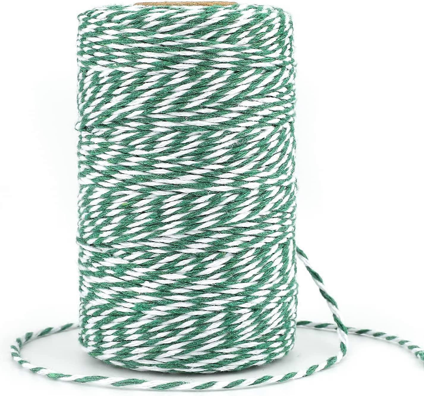 Two Tone Thin Cotton Rope Garden Thread Durable Label Spool DIY Craft 328ft(E)