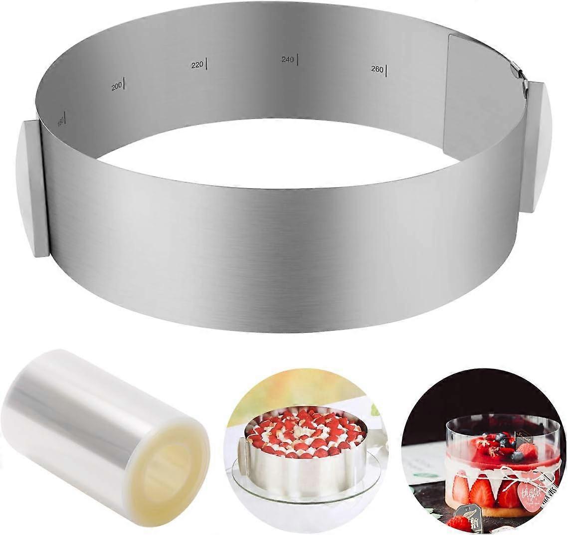 Set of 2-Round Retractable Cake Moulds-Blue Color Box;Cake Border-80mm