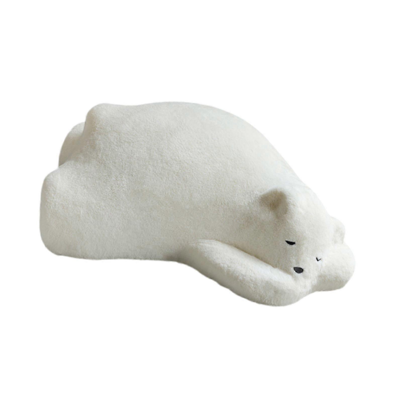 Sleeping Bear Backrest Pillow Couch Lazy Sofa for Apartments Office Playroom White