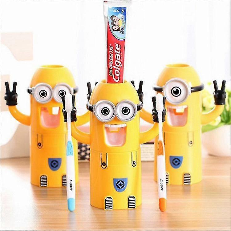 Automatic dispenser squeeze toothpaste wall mounted Kids Toothbrush Holders