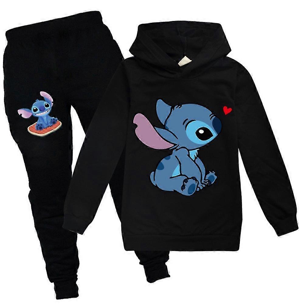 Lilo Stitch Grils Kids Tracksuit Hoodie Hooded Sweashirt Tops Joggers Trousers Set Outfits Activewear Loungewear