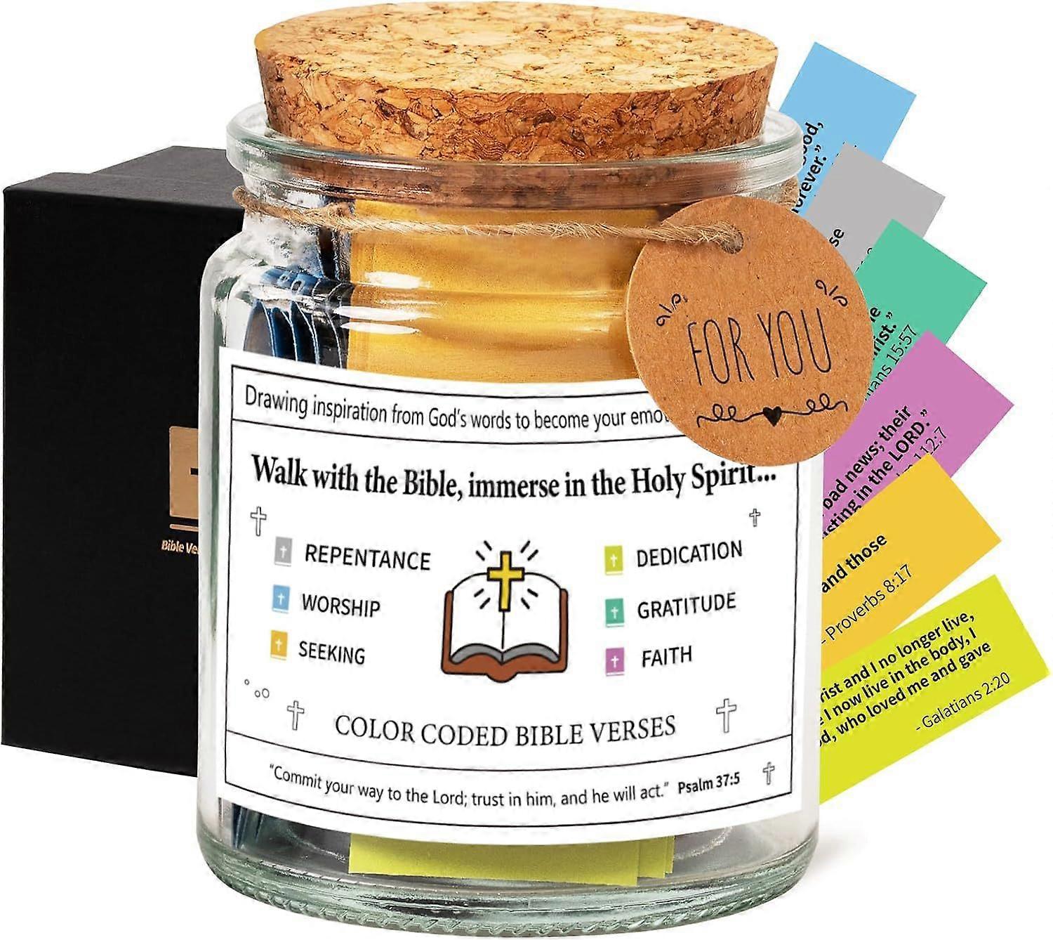 Bible Verses Jar For Emotions And , Jesus Scripture Jar, Bible Verses In A Jar For Devotional Gift