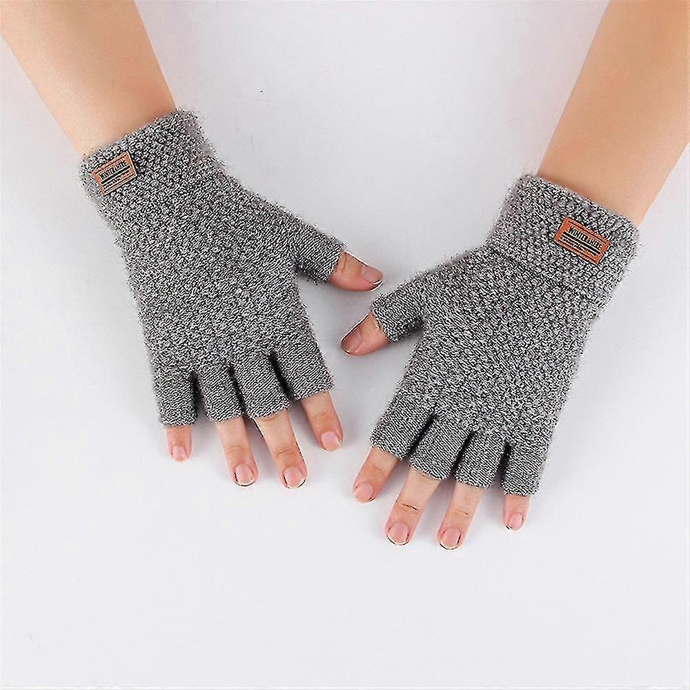 Winter Alpaca Wool Fingerless Gloves For Warm Mens Knitted Half Finger Gloves