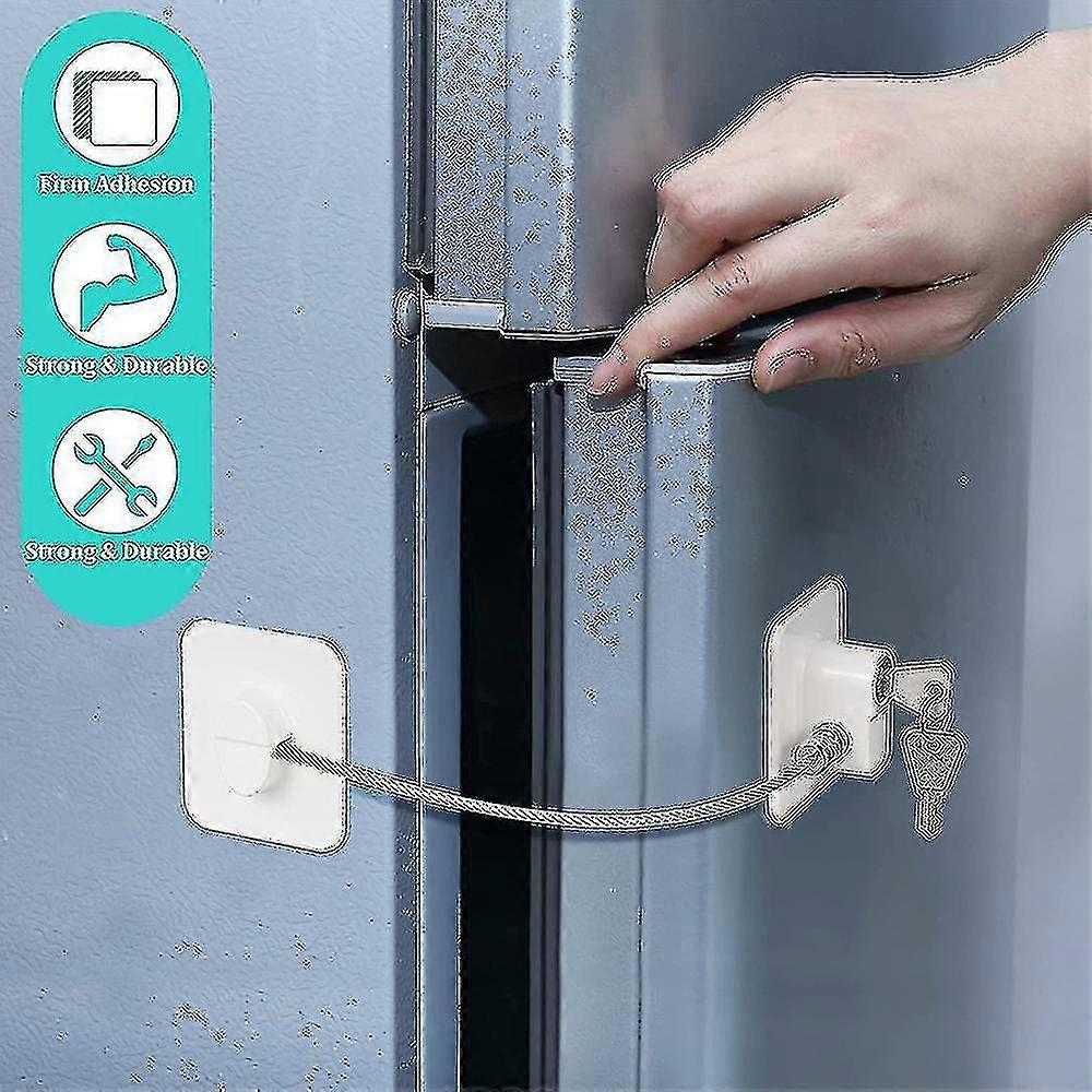 2 Pack Refrigerator Lock - Heavy Duty Combination Fridge Lock - RIpj
