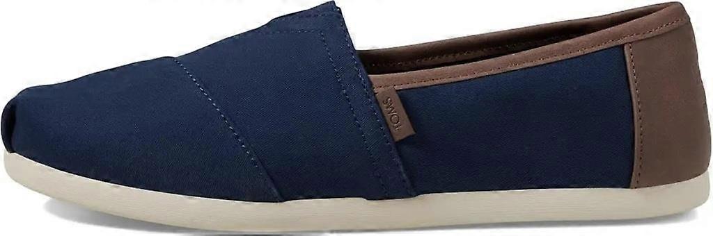 Toms Classic Navy twill Tan Vegan Mens Espadrilles Slipons Shoes