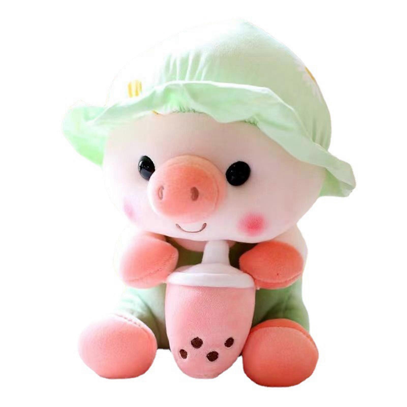 Kawaii Milk Tea Pig Plush Toy Cute Plush Pillow Creative Cute Simulation Stuffed Toy for Baby Hugging Plush Toy