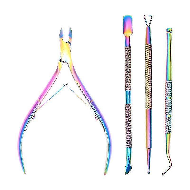 Less Steel Cuticle Trimmer With Cuticle Pusher And Scissors Pedi Mani Tools