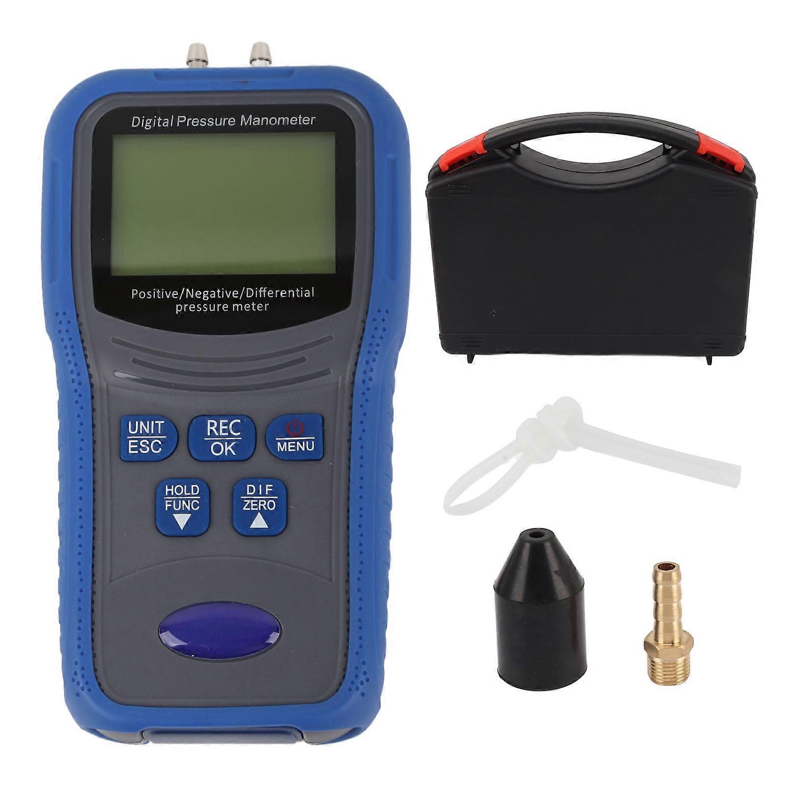Digital Manometer LCD Display High Accuracy Sensitive Fast Measurement Gas Pressure Tester