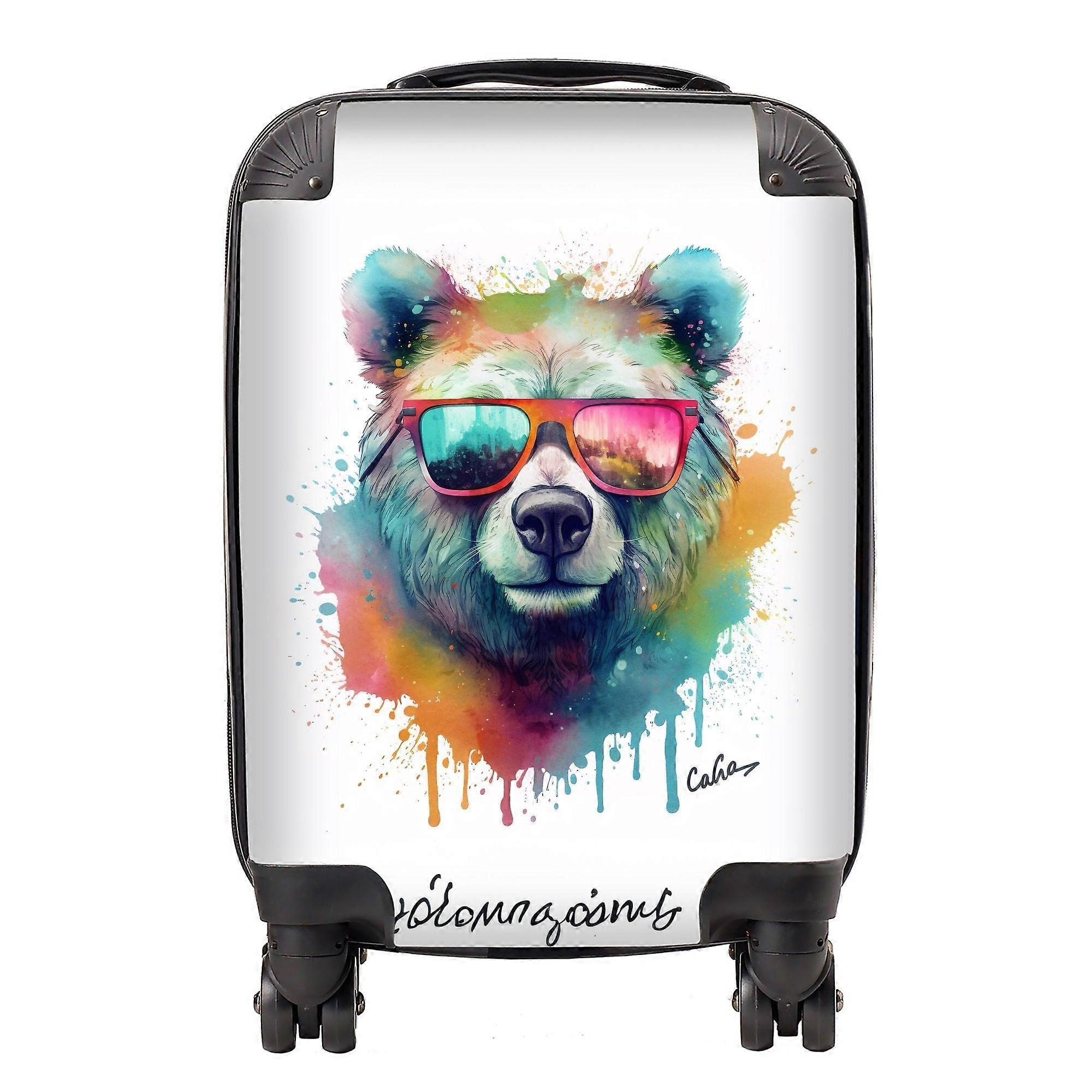 Splashart Colourful Bear In Glasses Suitcase