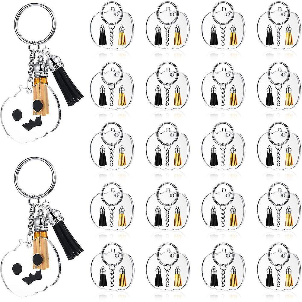 100 Pieces Acrylic Keychain Making Set,pumpkin Shape Keychain Blanks
