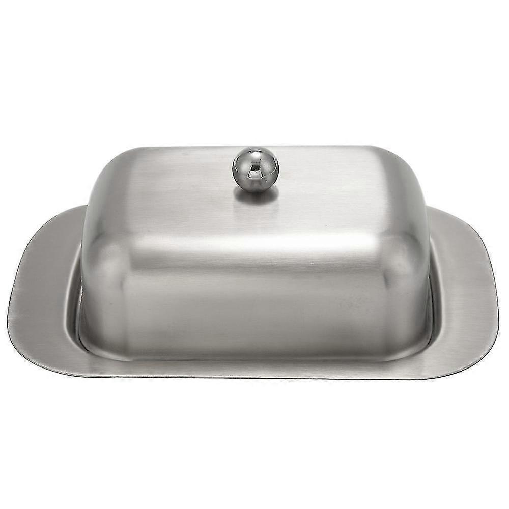 Stainless Steel Butter Dish Box Container Elegant Cheese Server Storage Keeper Tray With Easy To Ho