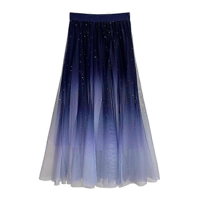 JWL- Summer Tulle Skirt Star Sequin skirt High Waist long Skirt