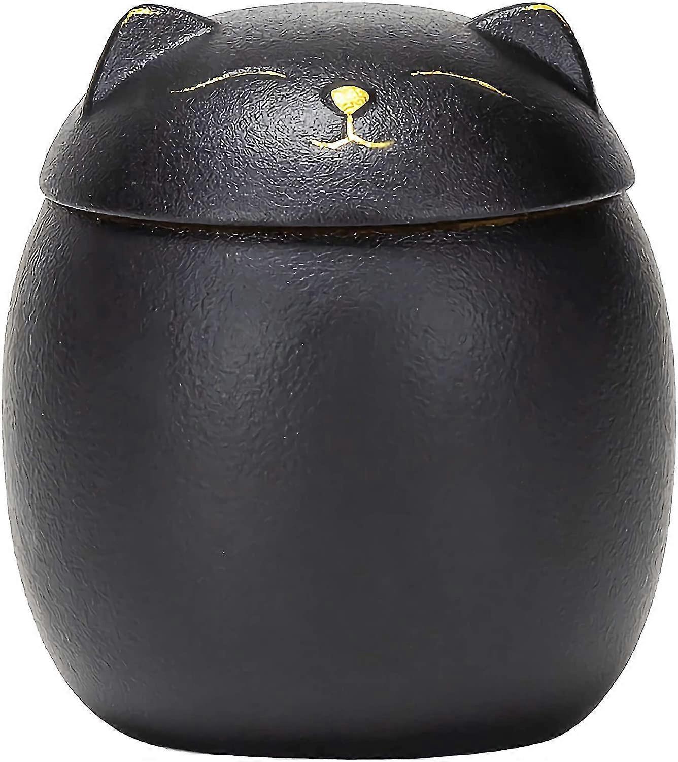 Cat Urn For Cat Ashes Keepsake Pet Urns Cats Black Cat Urn 3" X 3" (black)