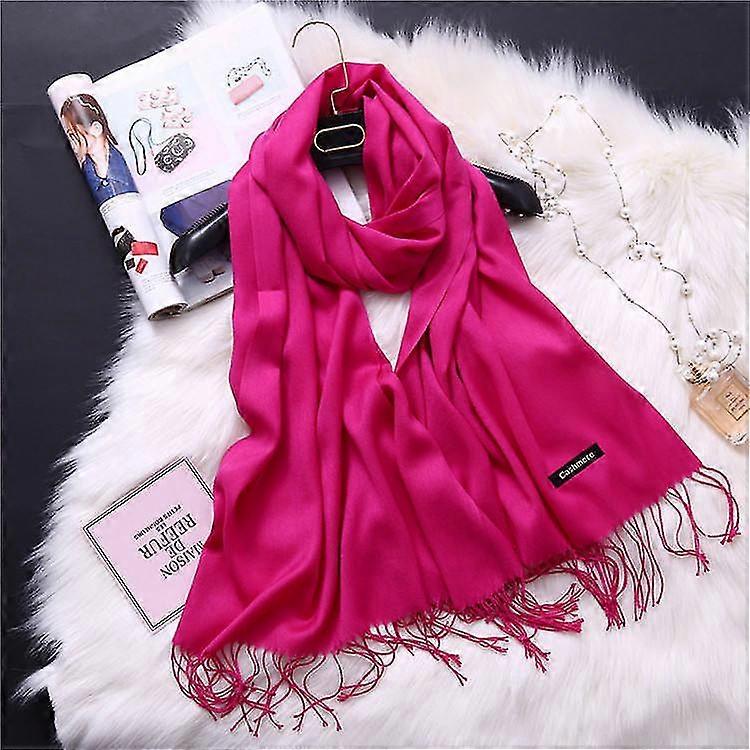 200*70cm Winter Shawls Polyester Cashmere Scarf With Tassel