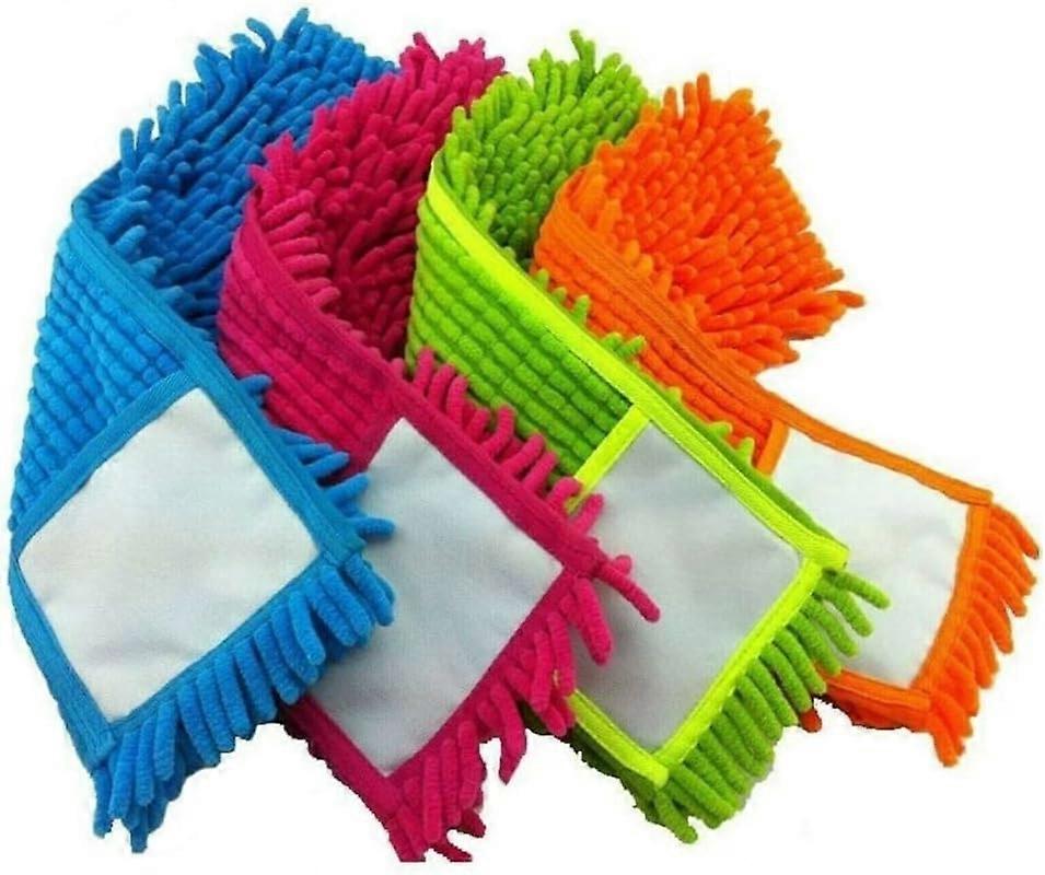 4pcs Microfibre Mop Refill Replacement Heads Dust Floor Cloth Cleaning Washable Pads Mop Head (Assorted Colour),12*40cm