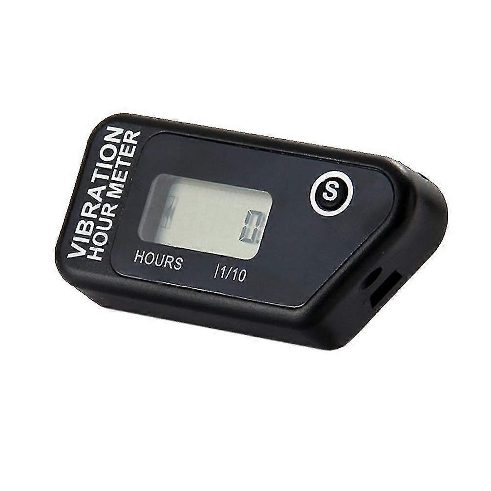 Digital Vibration Hour Meter Complete Waterproof Resettable Vibration Hour Meter Wireless For All Vibrating Machine Motorcycle Snowmobil Atv (black)