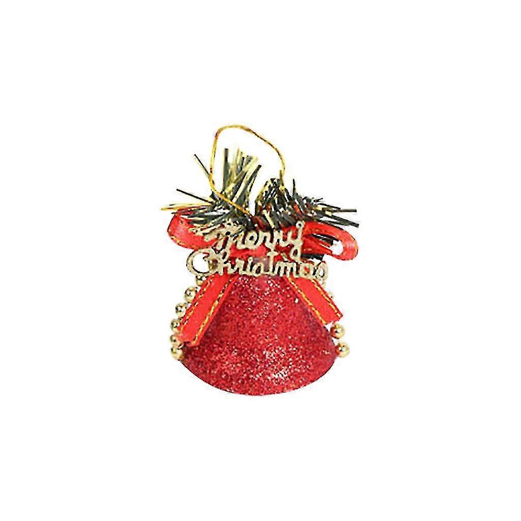 Color Dusting Plastic Bell Christmas Tree Accessories Bell Diameter 4.1cm