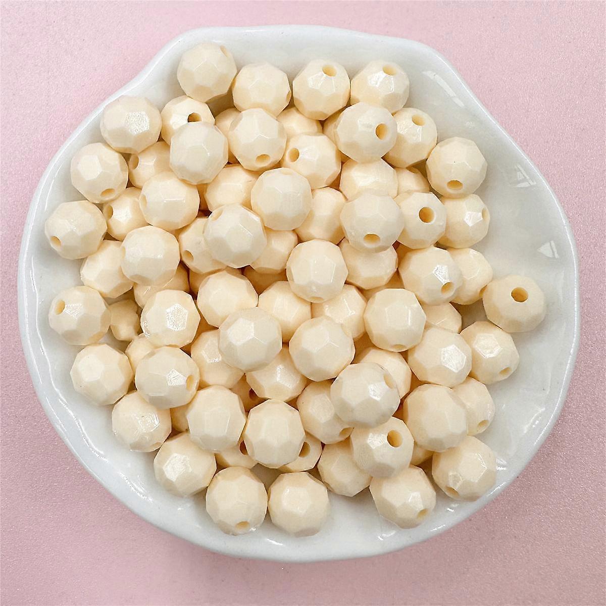 ホームパーティー用品マルチカット7.5 * 8mm 50pcsバッグブレスレットギフトラウンドビーズ子供用ネックレスアクリル無地携帯電話C