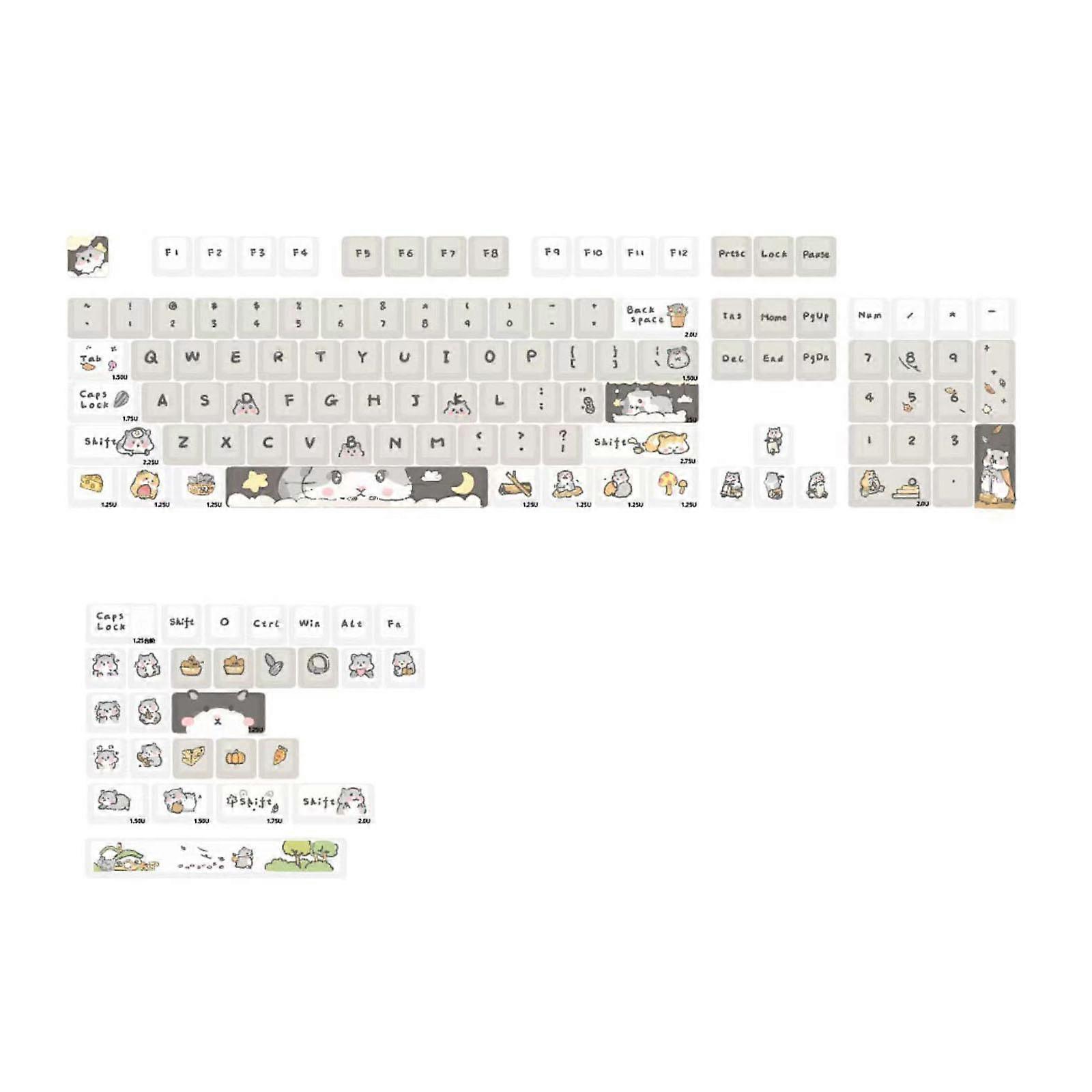 PBT Keycaps 132 Keys Xda Height Easy Installation Cute English Keyboard Caps