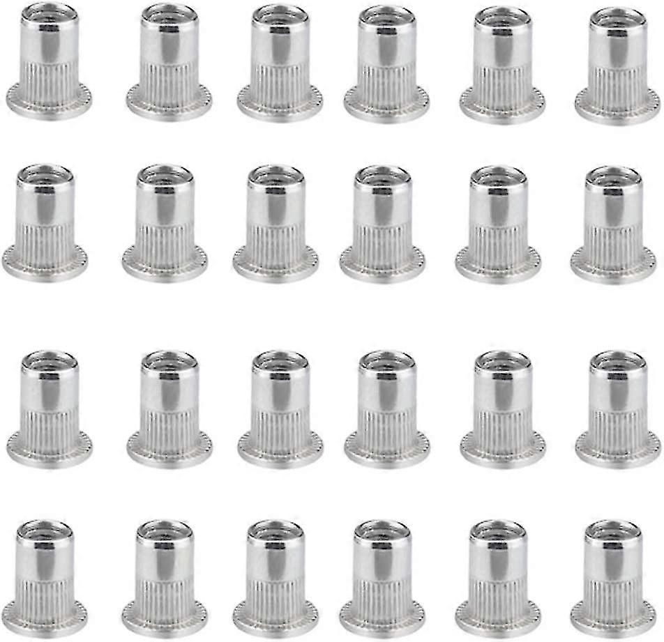 Rivet Nut 100 Pieces Rivet Nut Threaded Rivet Stainless Steel Rivet Nut Flat Head Threaded Rivet Nut