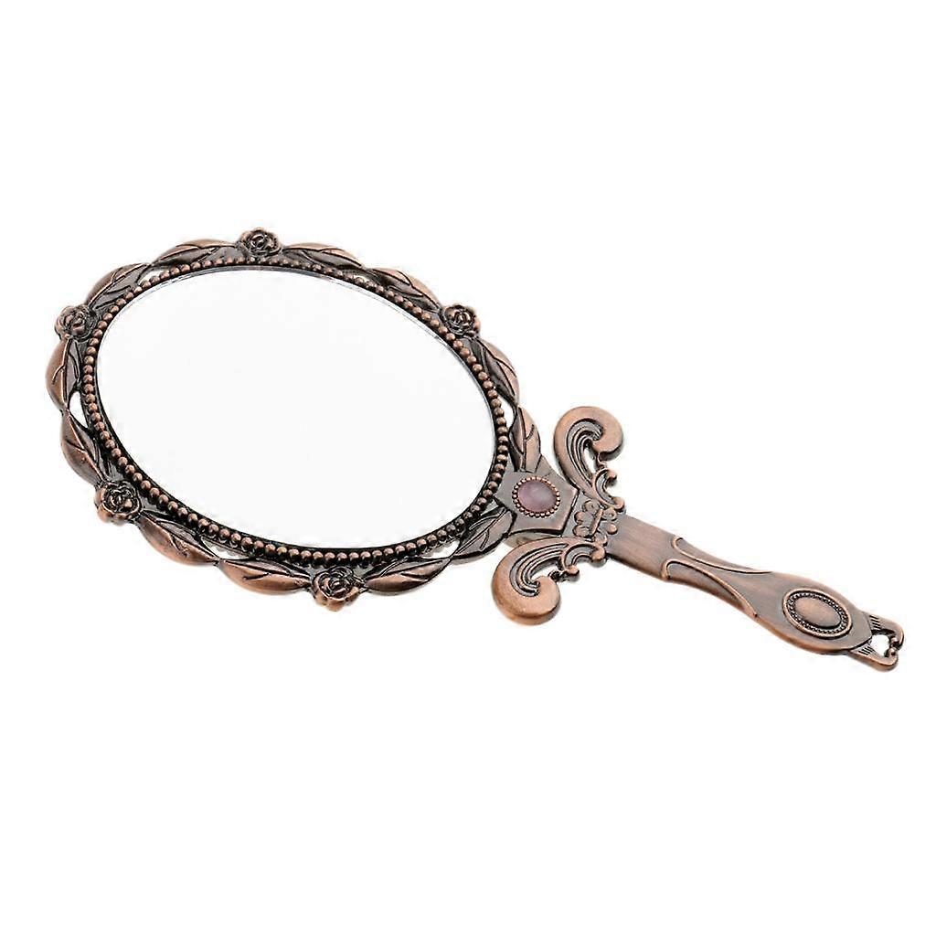 2x Retro Vintage Handheld Cosmetics Foldable Compact Makeup Mirror Mini Handheld