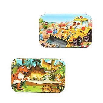 2Set Kids Wooden Jigsaw Puzzles with A Storage Box