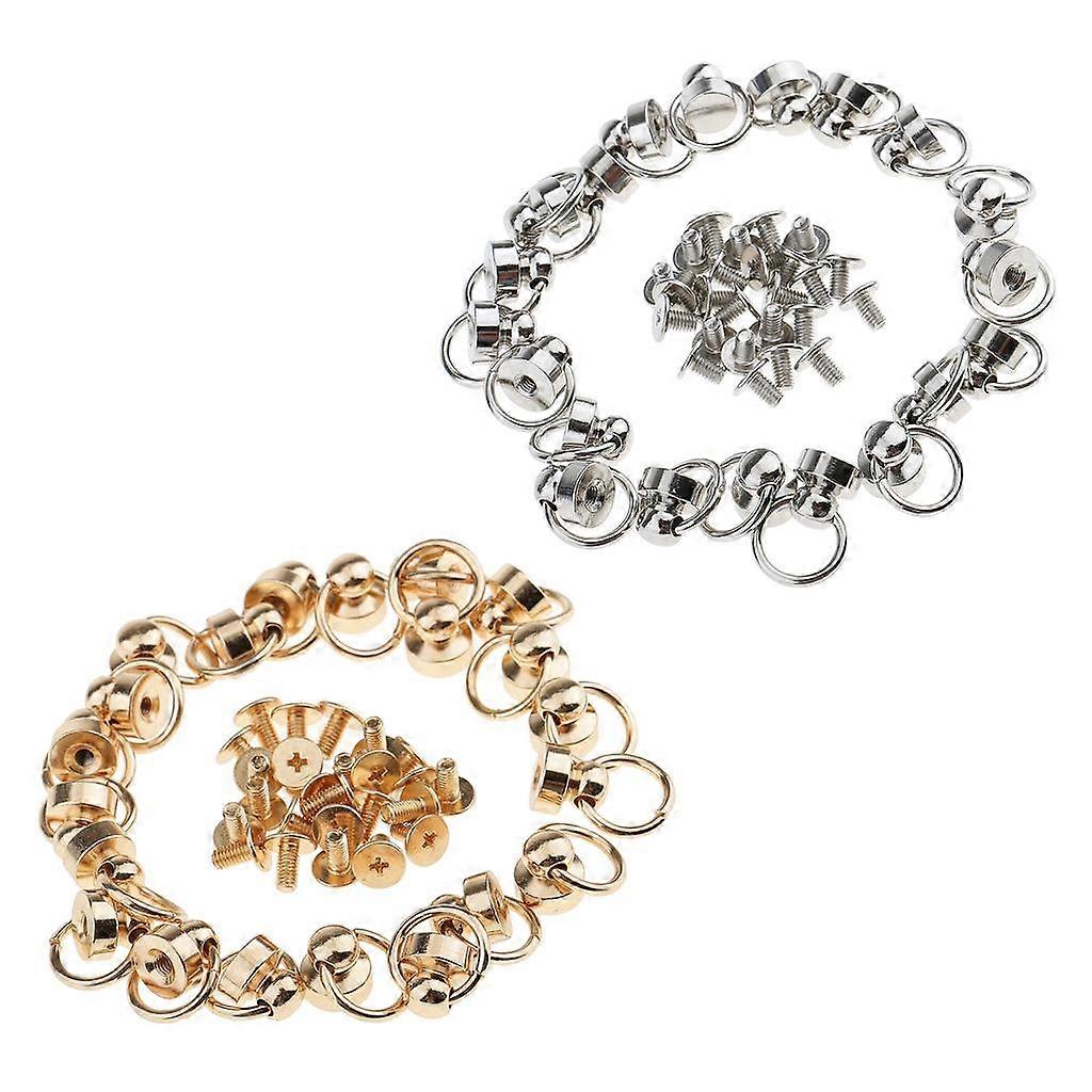 40Pcs Ball Post with Round  Swivel Screw Back Rivets for Leathercrafts