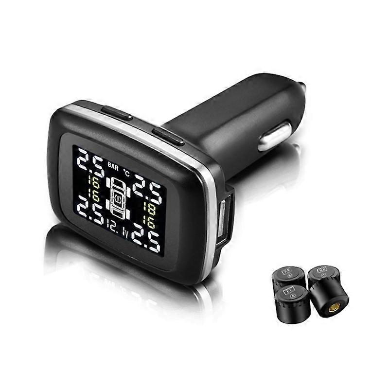 TPMS Monitoraggio della pressione dei pneumatici 4 sensori esterni Display digitale in tempo reale 0-3,5 bar