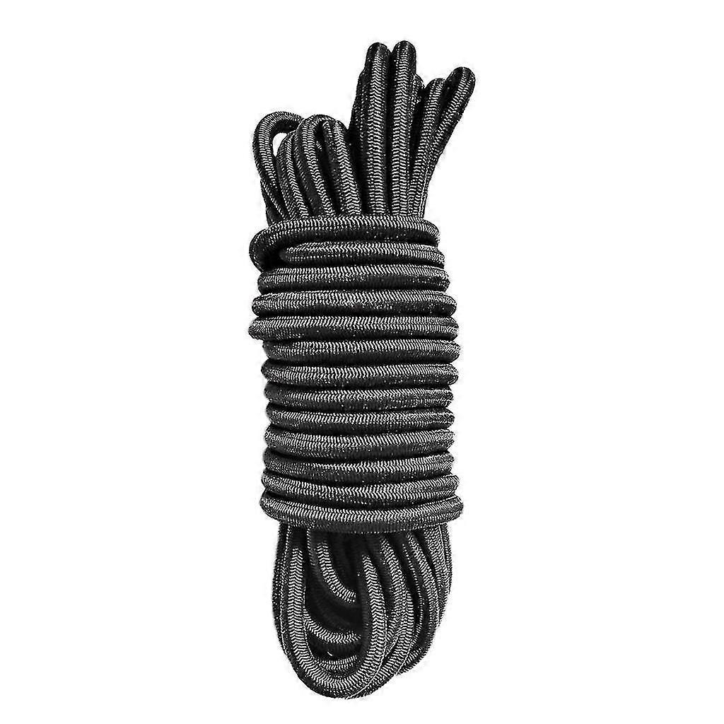5mm x 5 meter Sort elastisk Bungee Reb Kraftig stødledning Binde tagbøjler Trailere Både