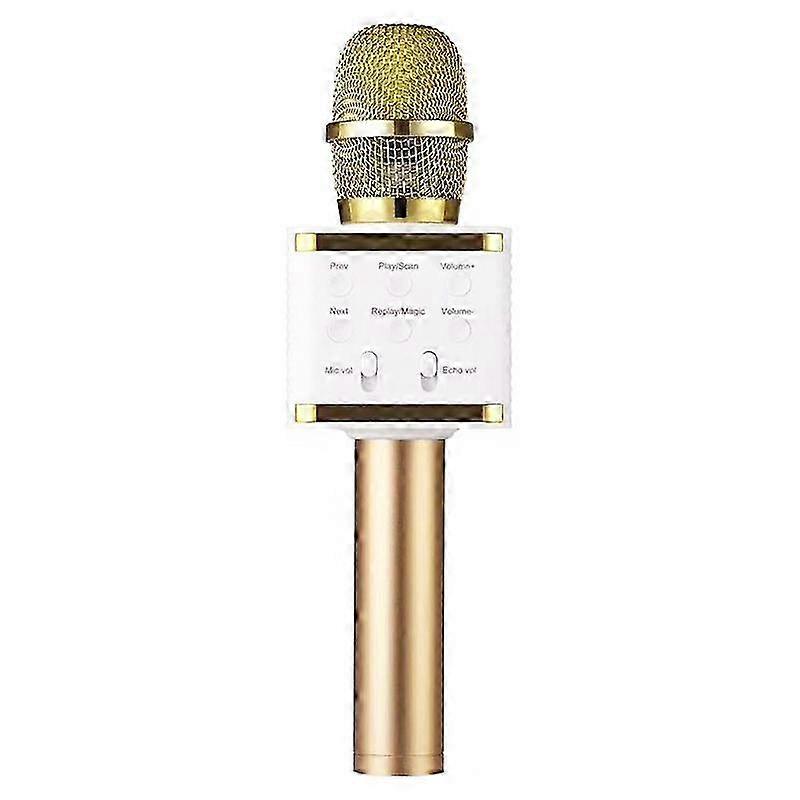 Wireless Bluetooth ,Microphone Speaker Music Singing Voice Recording Karaoke for All Smartphone,Gol jkw