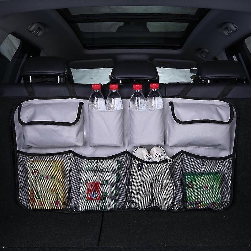 Car Trunk Organizer Adjustable Backseat Storage Bag Net High Capacity Multi-use Oxford Automobile Seat Back Organizers Universal