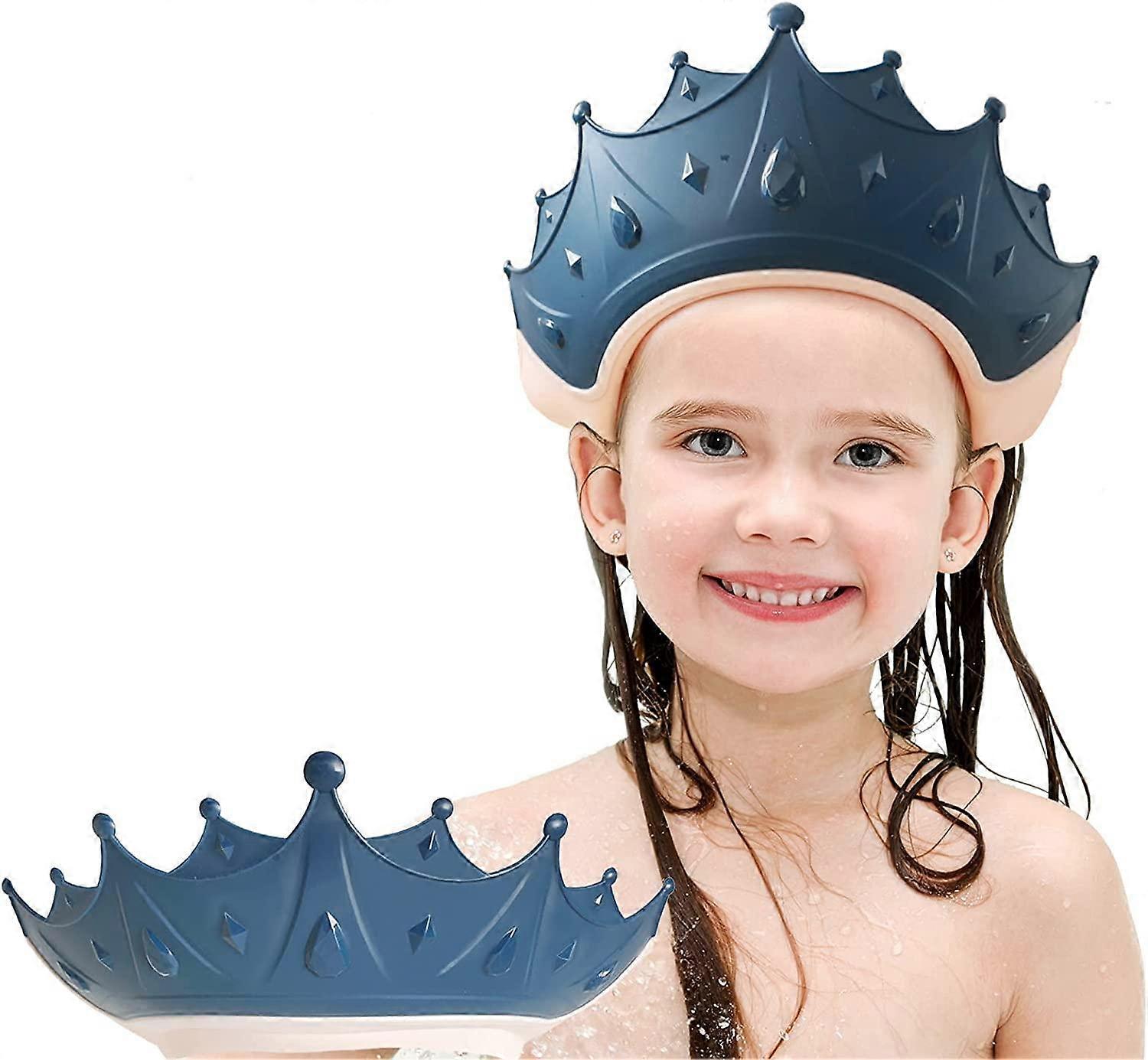 Baby Shower Cap ,Visor Hat for Eye and Ear Protection for 0-9 Years Old Children Cute Crown Shape Makes The Baby Bath More Fun