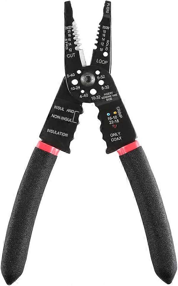 Multi-Tool Wire Stripper, Professional Wire Stripping Tool/Wire Cutter(1pcs, black)