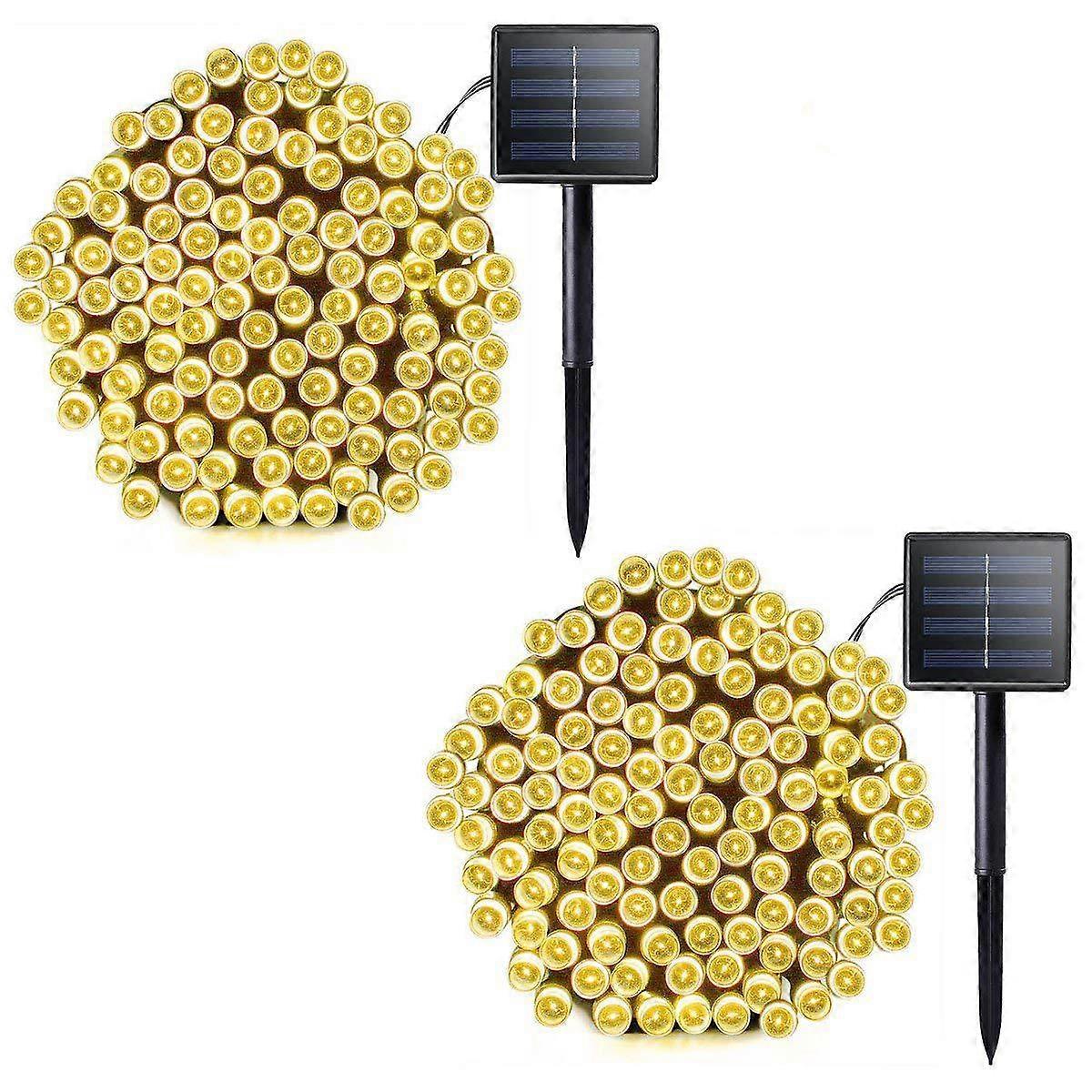 2 Pcs 200 LED Solar Christmas Lights, 72.2 ft Outdoor Waterproof Solar String Lights, 8 Modes Solar Lights Outdoor for Garden, Patio, Party, Tree, Wed