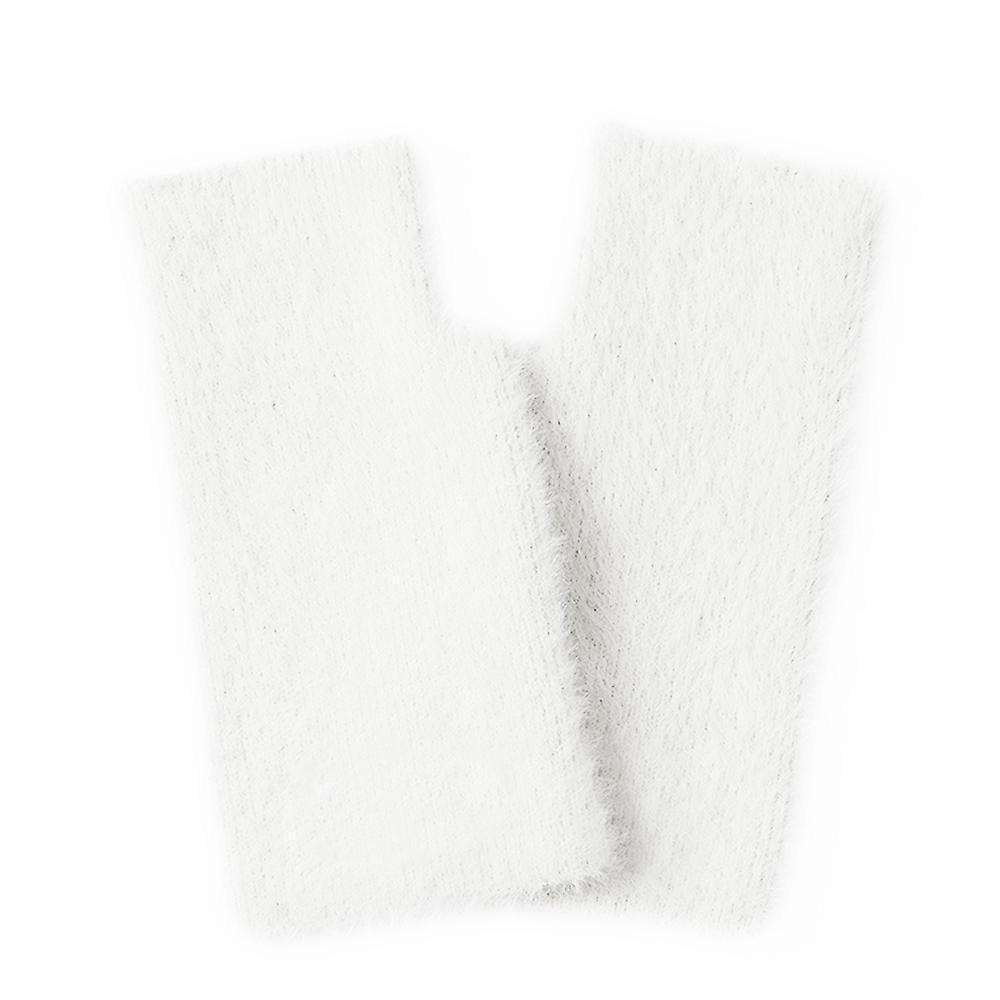 Women's warm knit open-fingered wool lined winter gloves