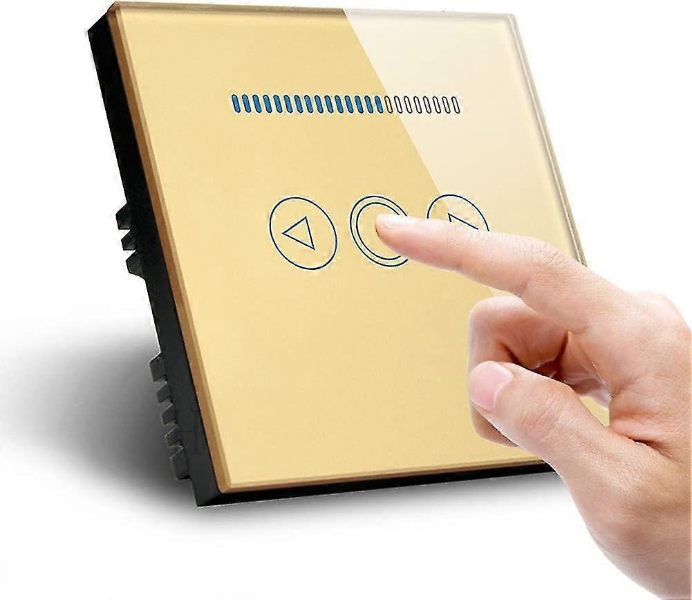 500w Led Touch Dimmer Crystal Panel Wall Switch For Led Lamp (glod)