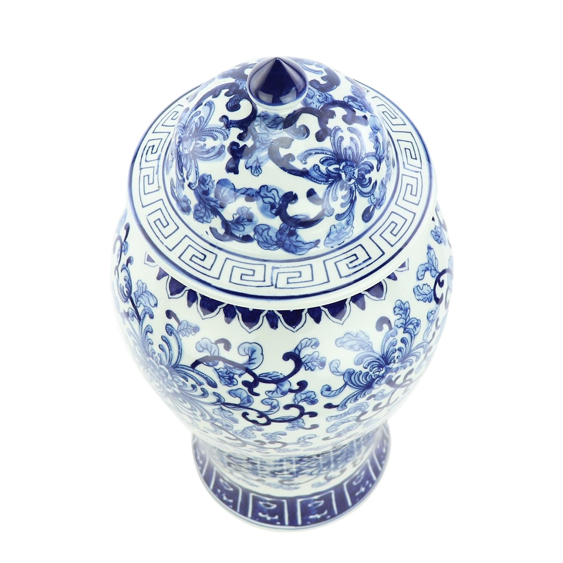 Kinesisk Ingef ra Burk Bl Vitt Porslin Kinesiska Rosor D25xH46cm 